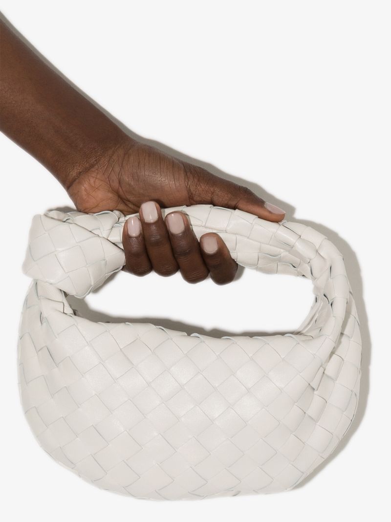White the Mini Jodie Leather Clutch Bag