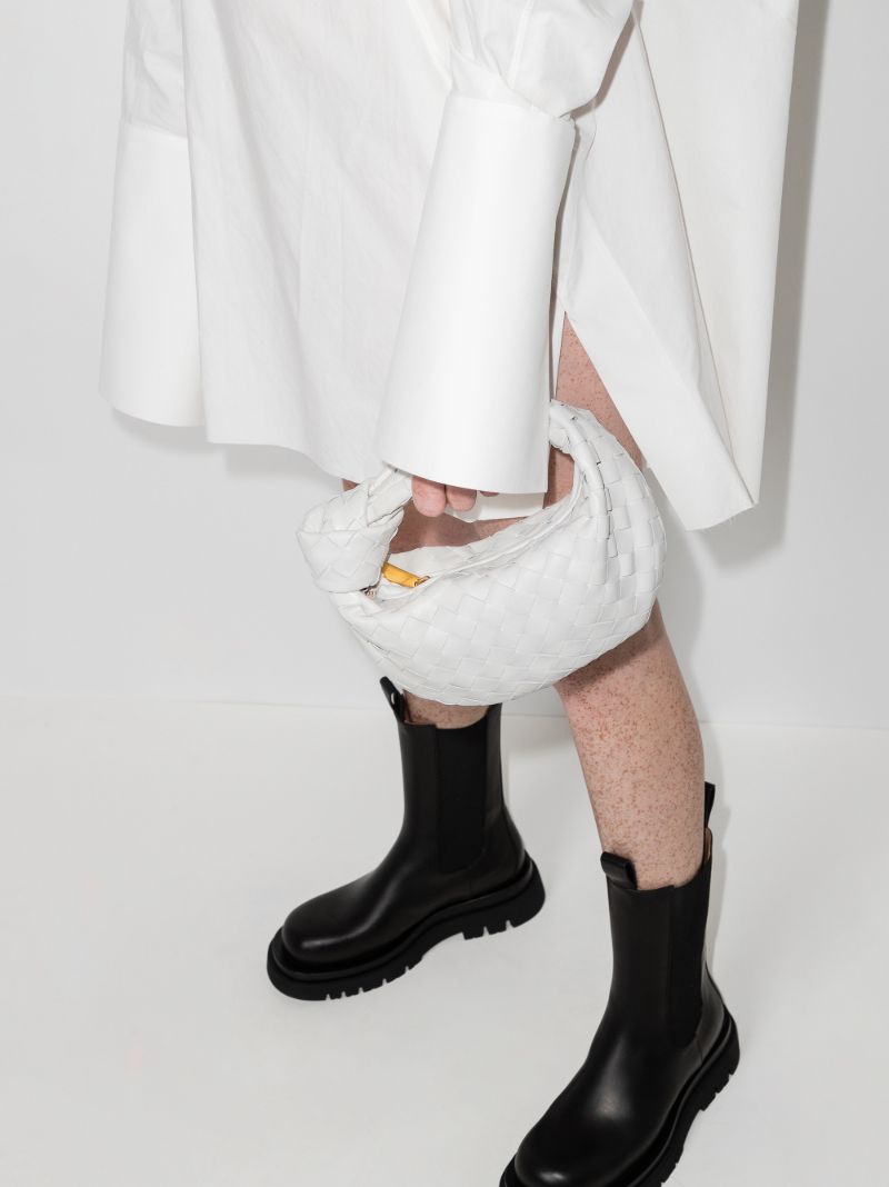 White the Mini Jodie Leather Clutch Bag