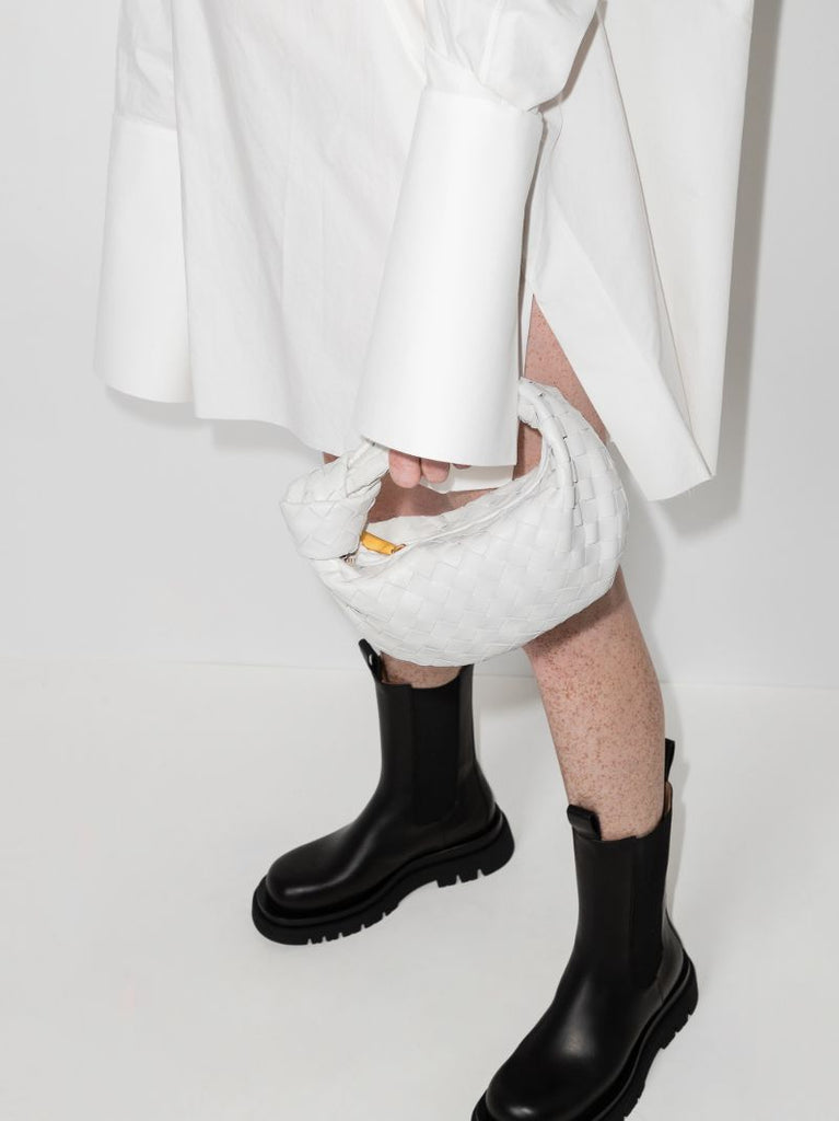 White the Mini Jodie Leather Clutch Bag