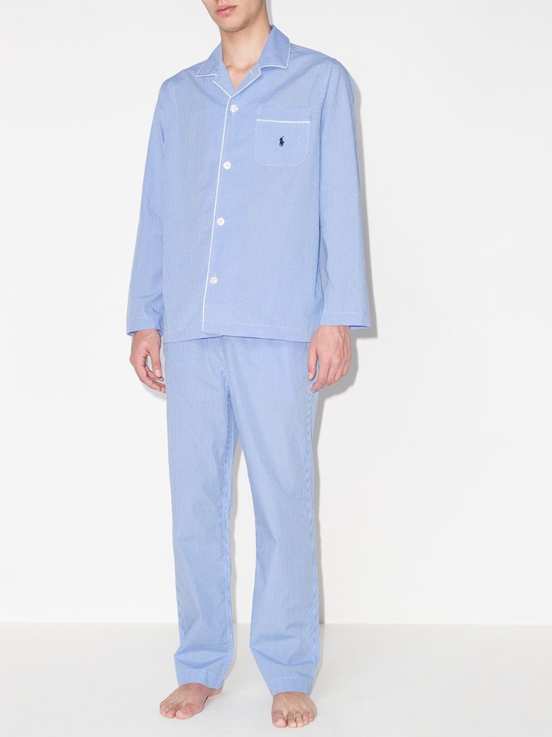 Blue Button-up Gingham Pyjamas
