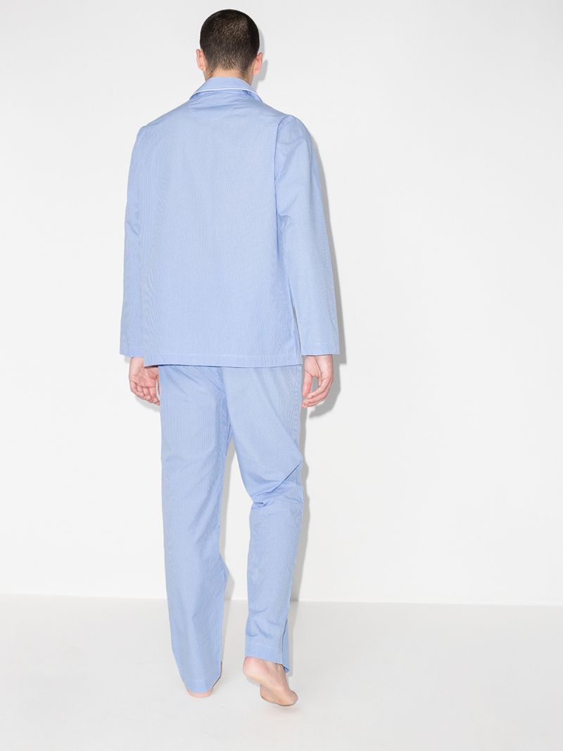 Blue Button-up Gingham Pyjamas
