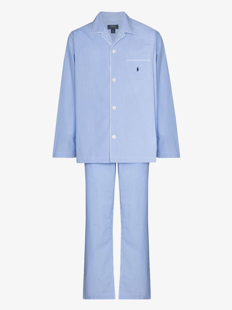 Blue Button-up Gingham Pyjamas