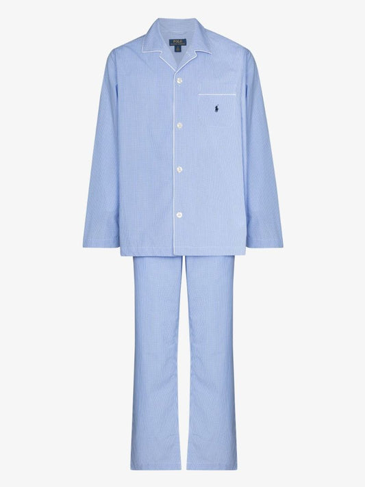 Blue Button-up Gingham Pyjamas