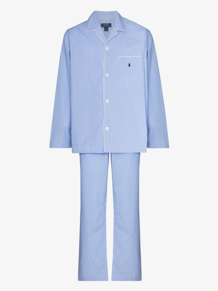 Blue Button-up Gingham Pyjamas
