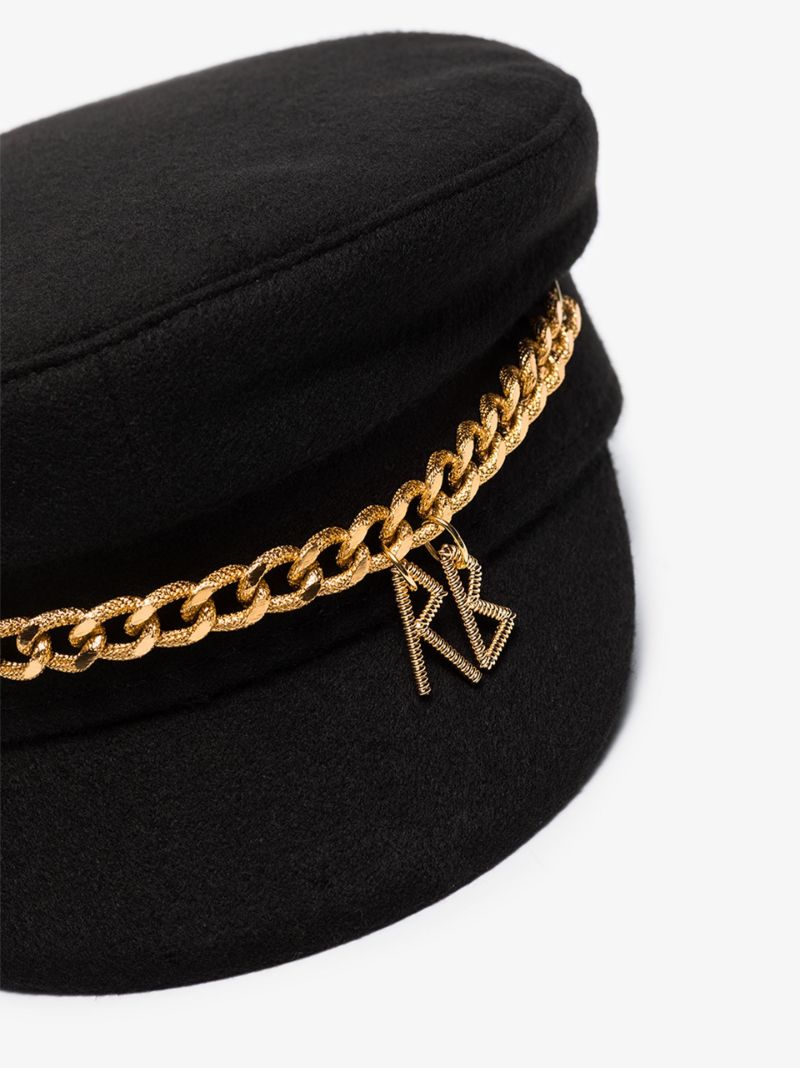 Black Chain Baker Boy Hat