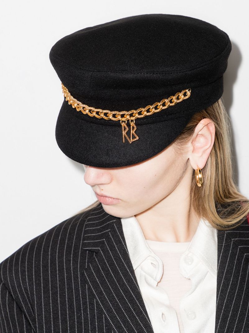 Black Chain Baker Boy Hat
