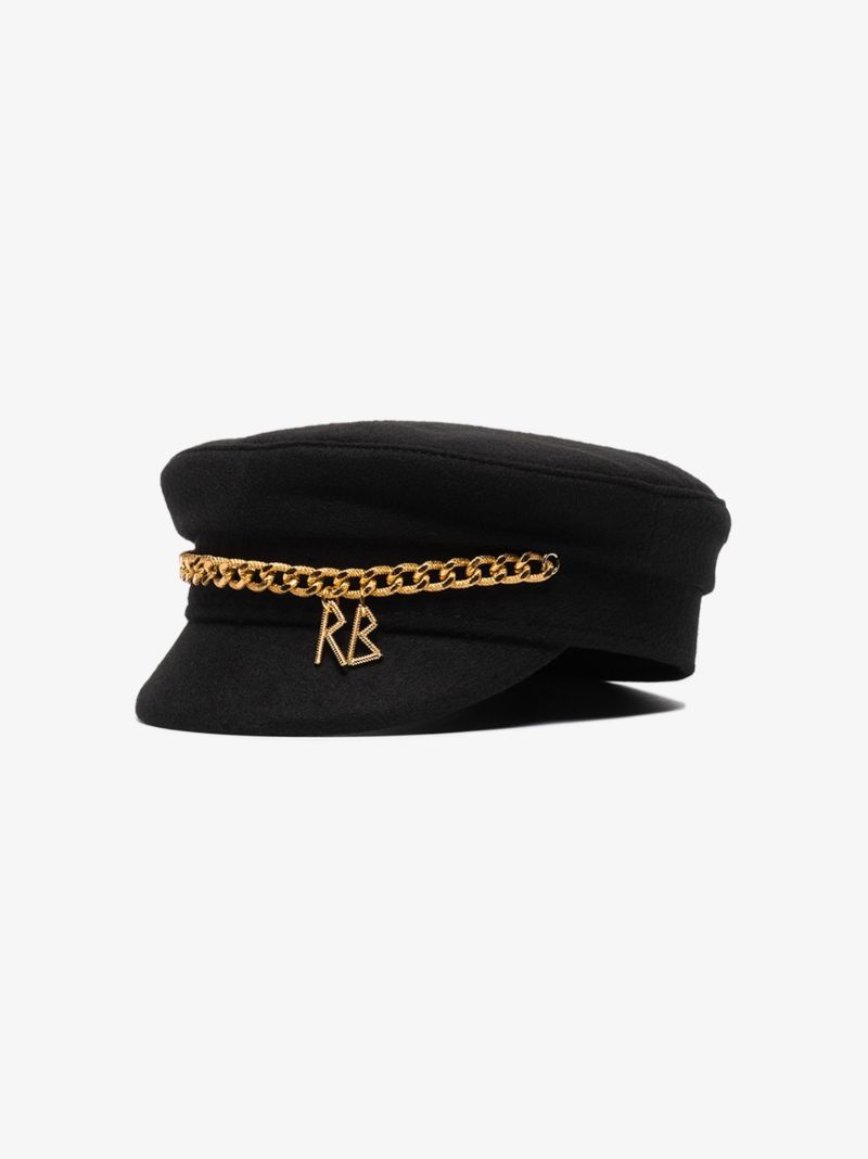 Black Chain Baker Boy Hat