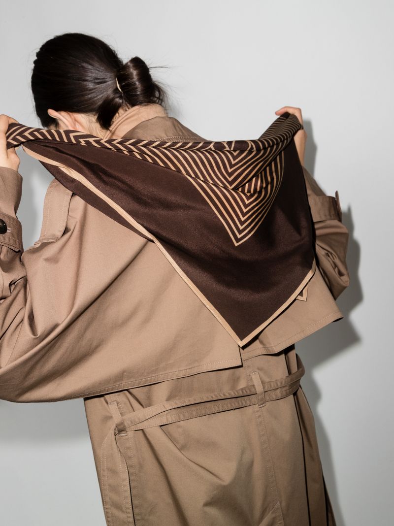 Brown Venezia Silk Scarf