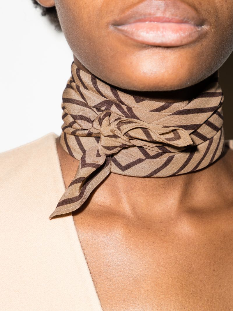 Neutral San Remo Printed Silk Scarf