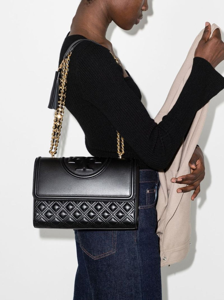 Black Fleming Leather Shoulder Bag