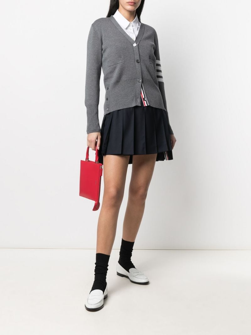Blue Stepped Hem Mini Skirt