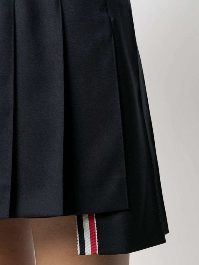 Blue Stepped Hem Mini Skirt