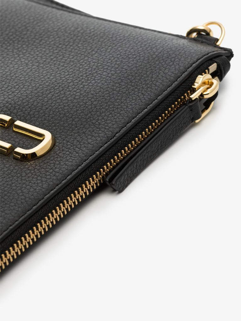 Black the Softshot Leather Wristlet Pouch