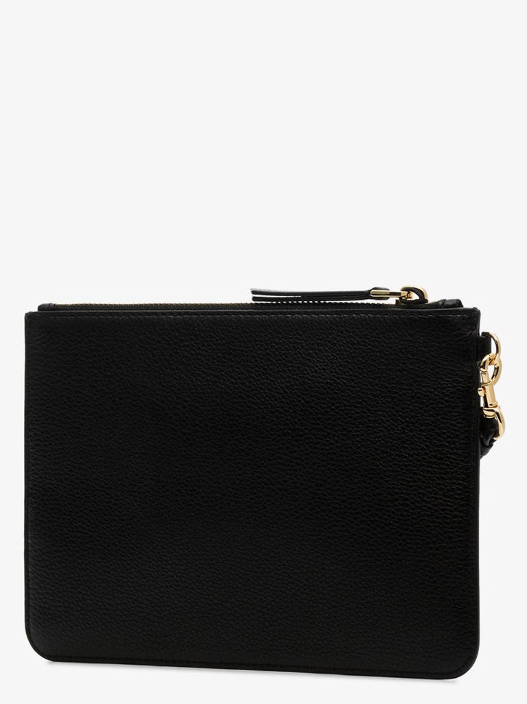 Black the Softshot Leather Wristlet Pouch