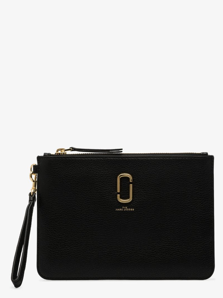 Black the Softshot Leather Wristlet Pouch