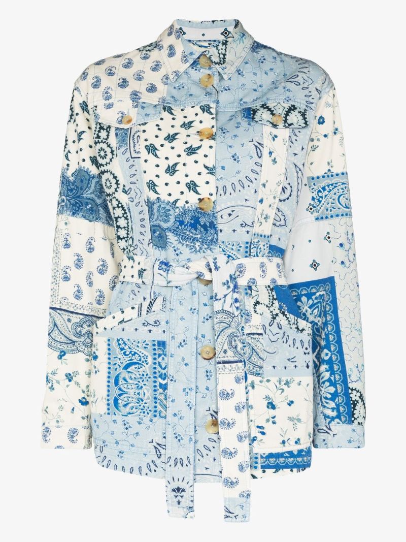 Patchwork Paisley Print Shirt Jacket