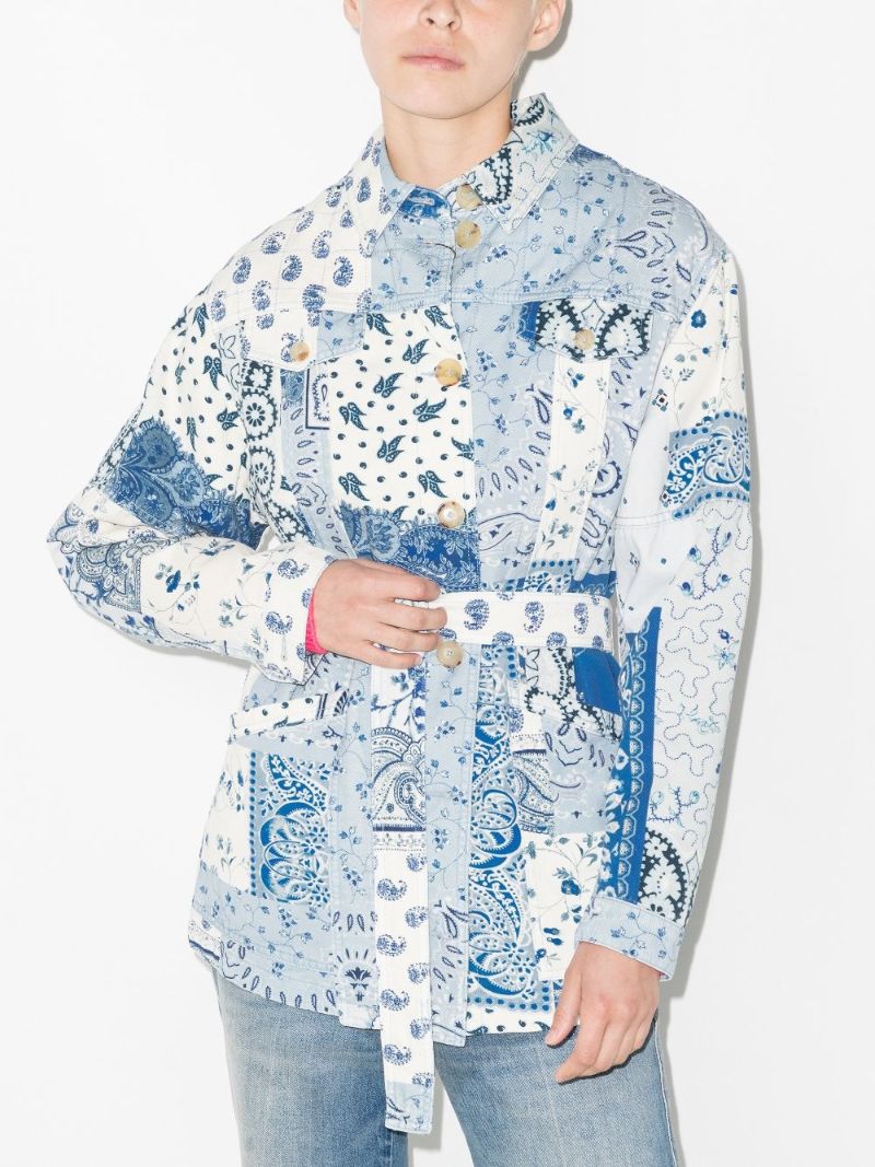 Patchwork Paisley Print Shirt Jacket
