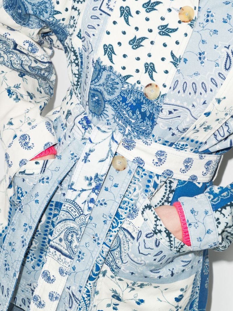 Patchwork Paisley Print Shirt Jacket