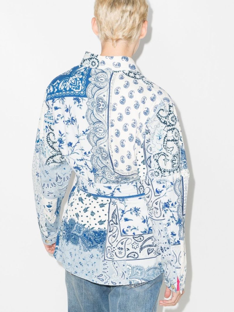 Patchwork Paisley Print Shirt Jacket