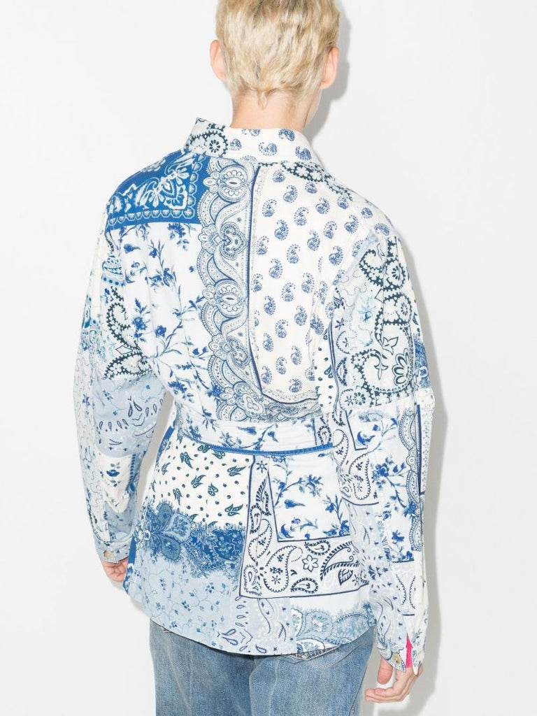 Patchwork Paisley Print Shirt Jacket