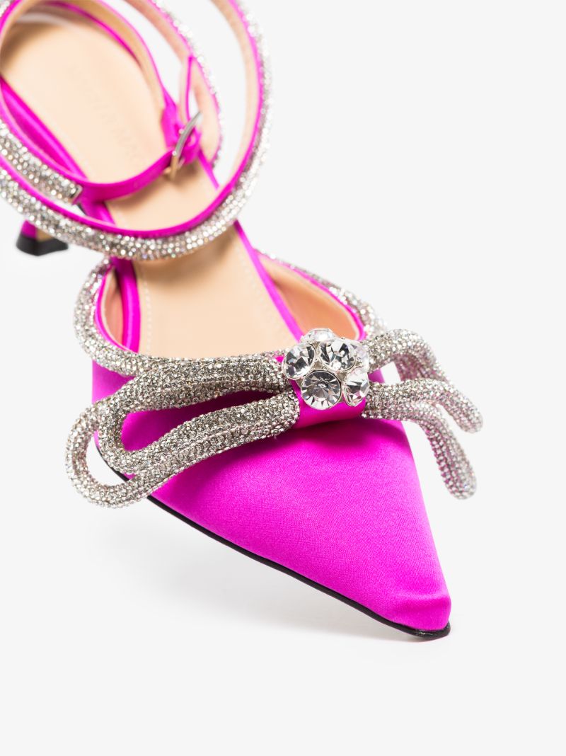 Pink Double Bow 65 Crystal Pumps