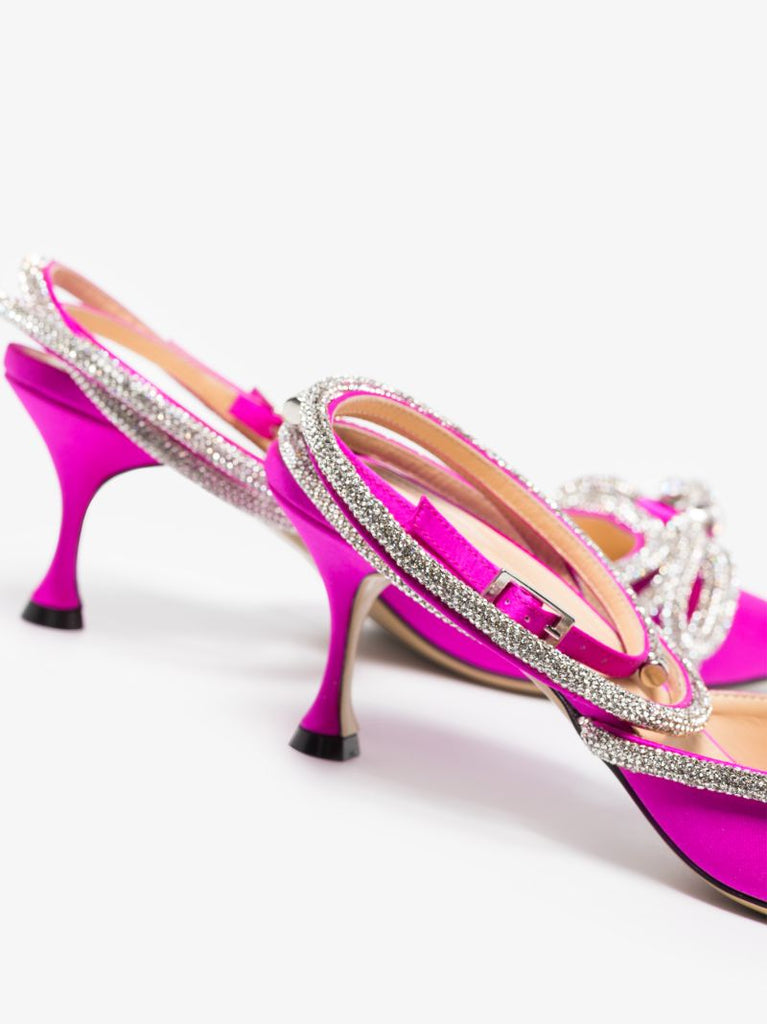 Pink Double Bow 65 Crystal Pumps
