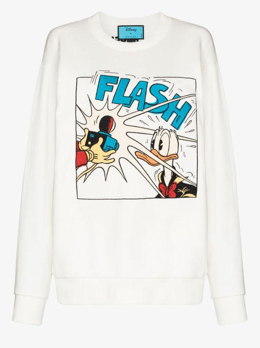 X Disney White Donald Duck Print Sweatshirt