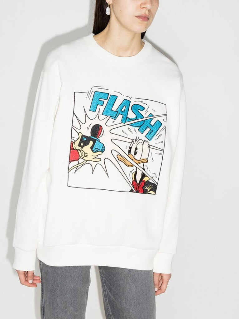 X Disney White Donald Duck Print Sweatshirt