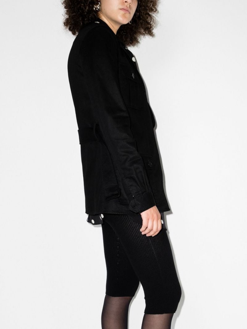 Black Sahar Belted Shirt Jacket