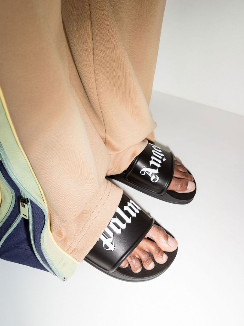 Black Logo Rubber Slides