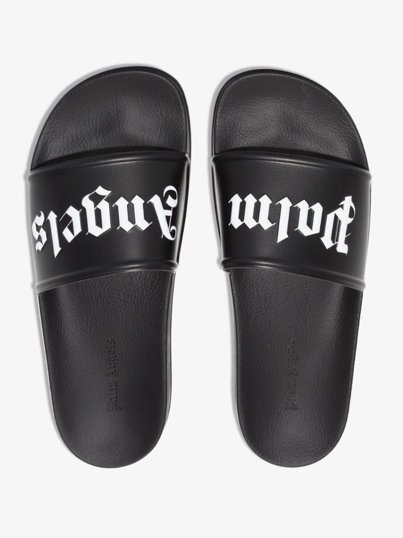 Black Logo Rubber Slides