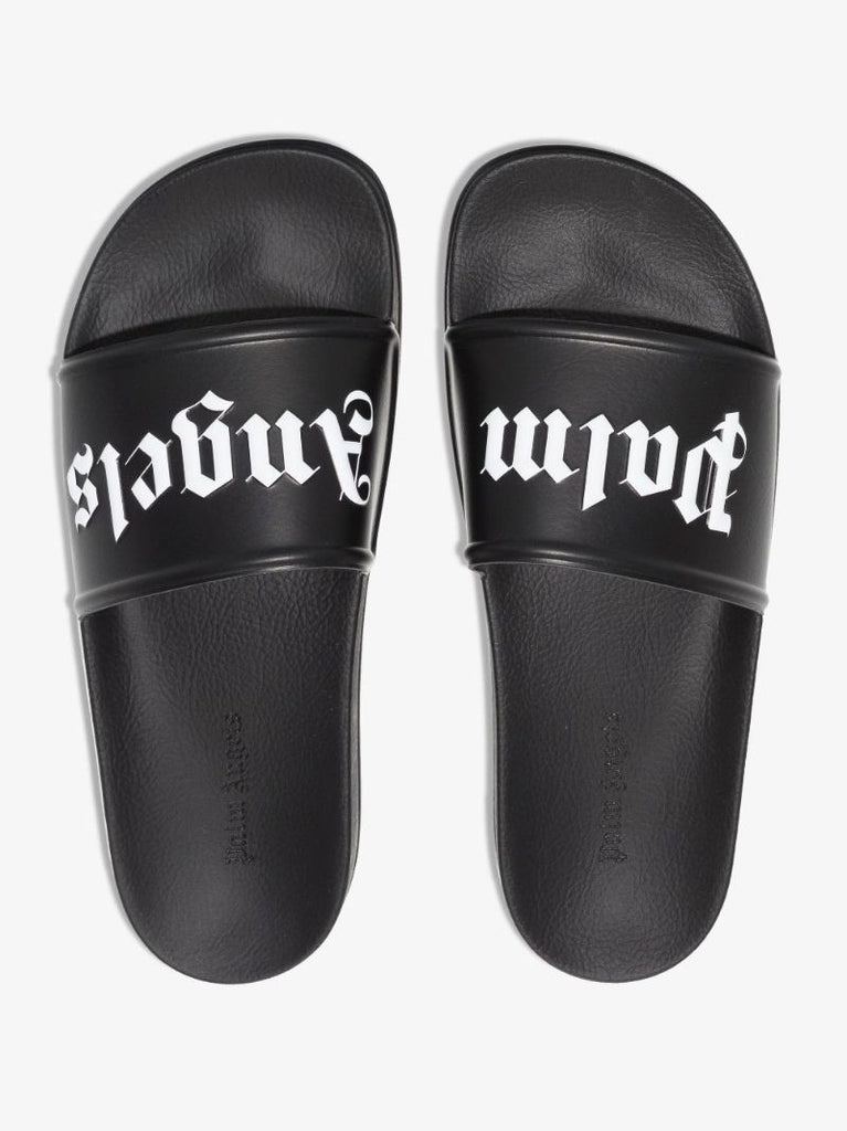 Black Logo Rubber Slides