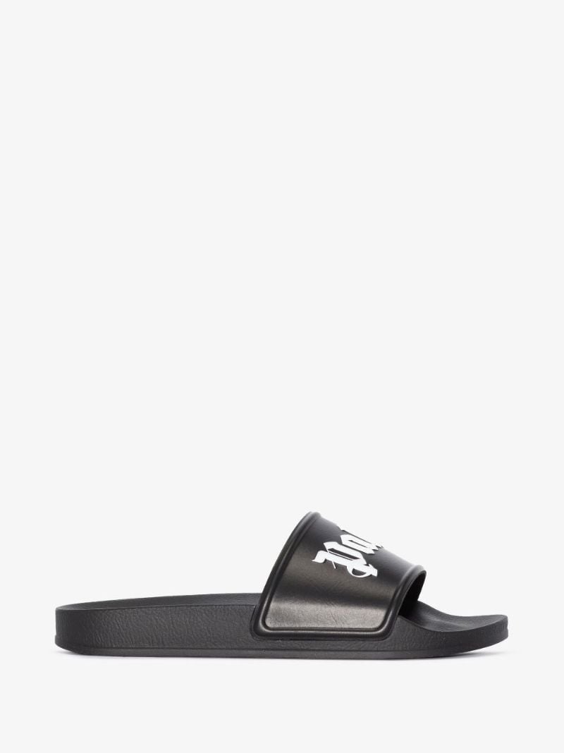 Black Logo Rubber Slides