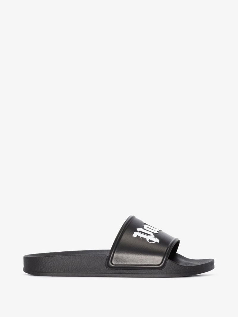Black Logo Rubber Slides