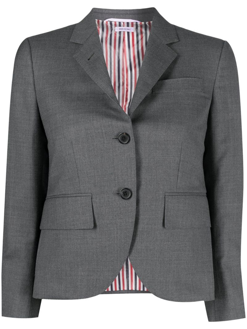 Grey Single-breasted Wool Blazer