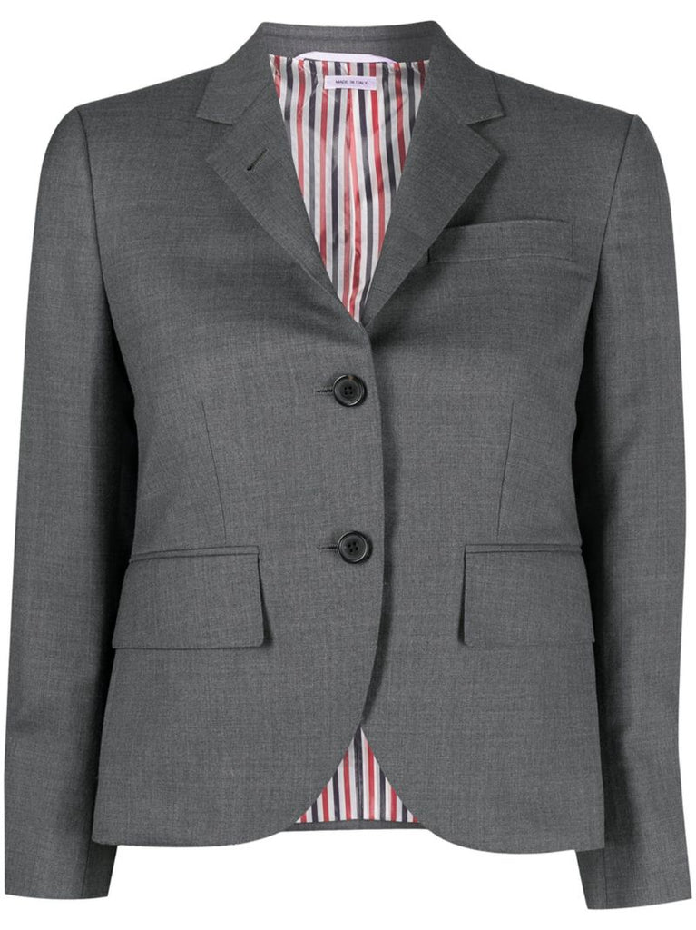Grey Single-breasted Wool Blazer