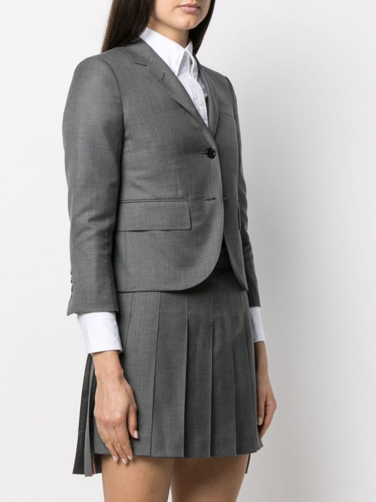 Grey Single-breasted Wool Blazer