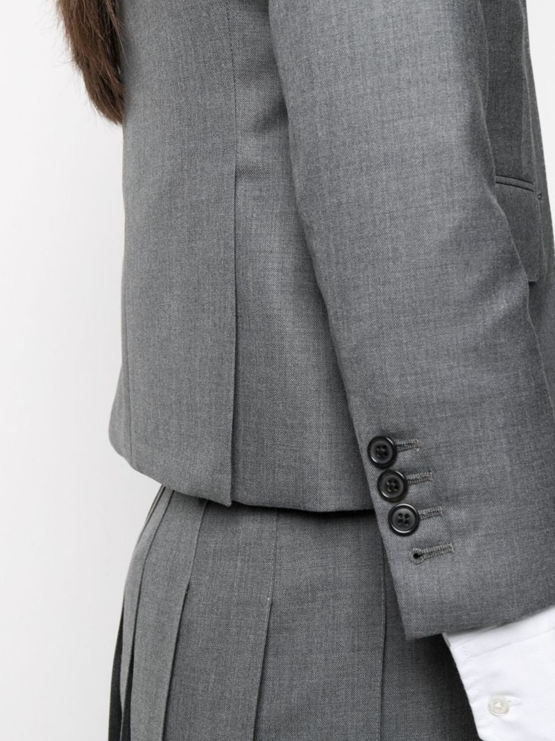 Grey Single-breasted Wool Blazer
