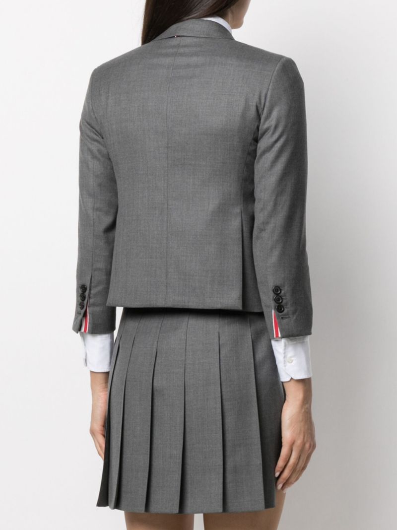 Grey Single-breasted Wool Blazer