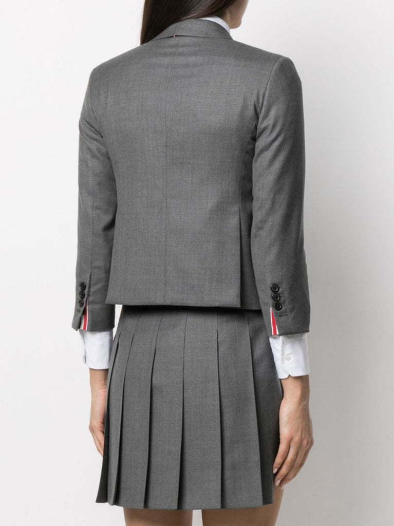 Grey Single-breasted Wool Blazer