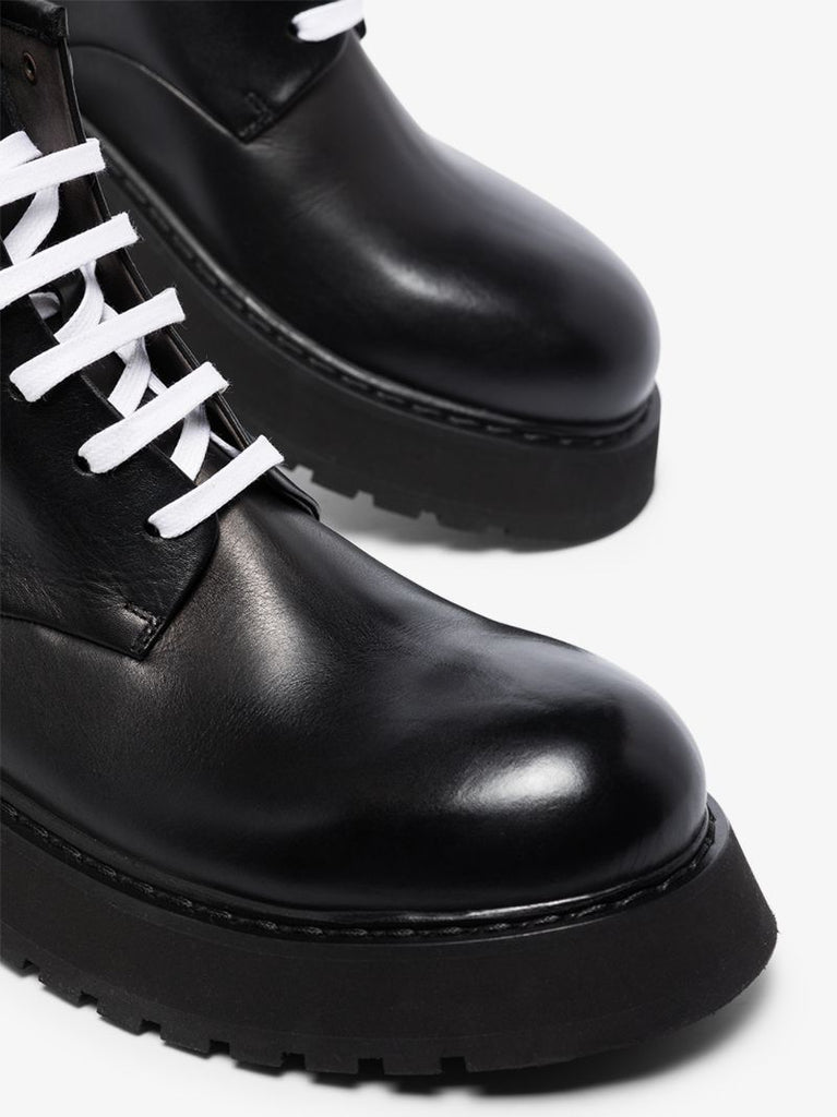 Black Micarro Leather Boots