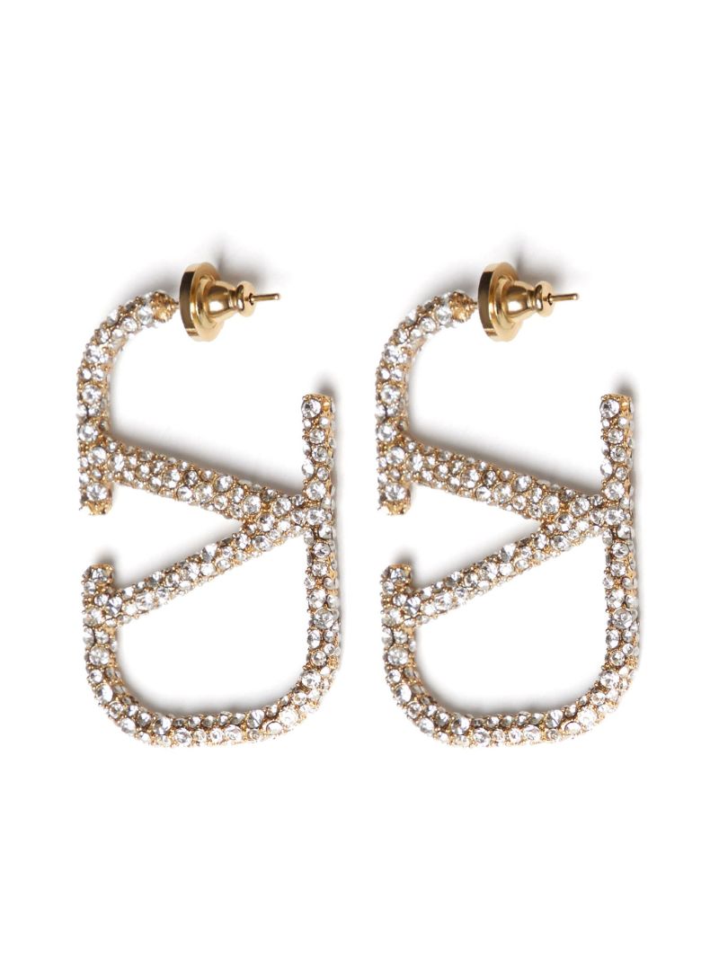 Gold-tone Vlogo Signature Crystal Earrings