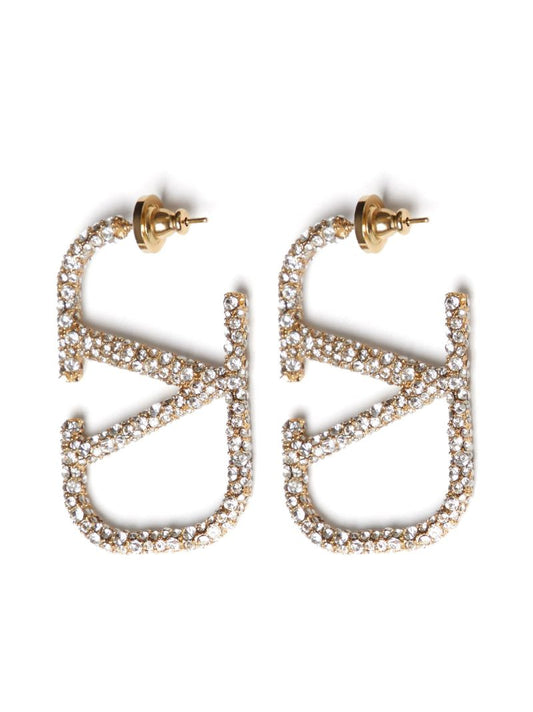 Gold-tone Vlogo Signature Crystal Earrings