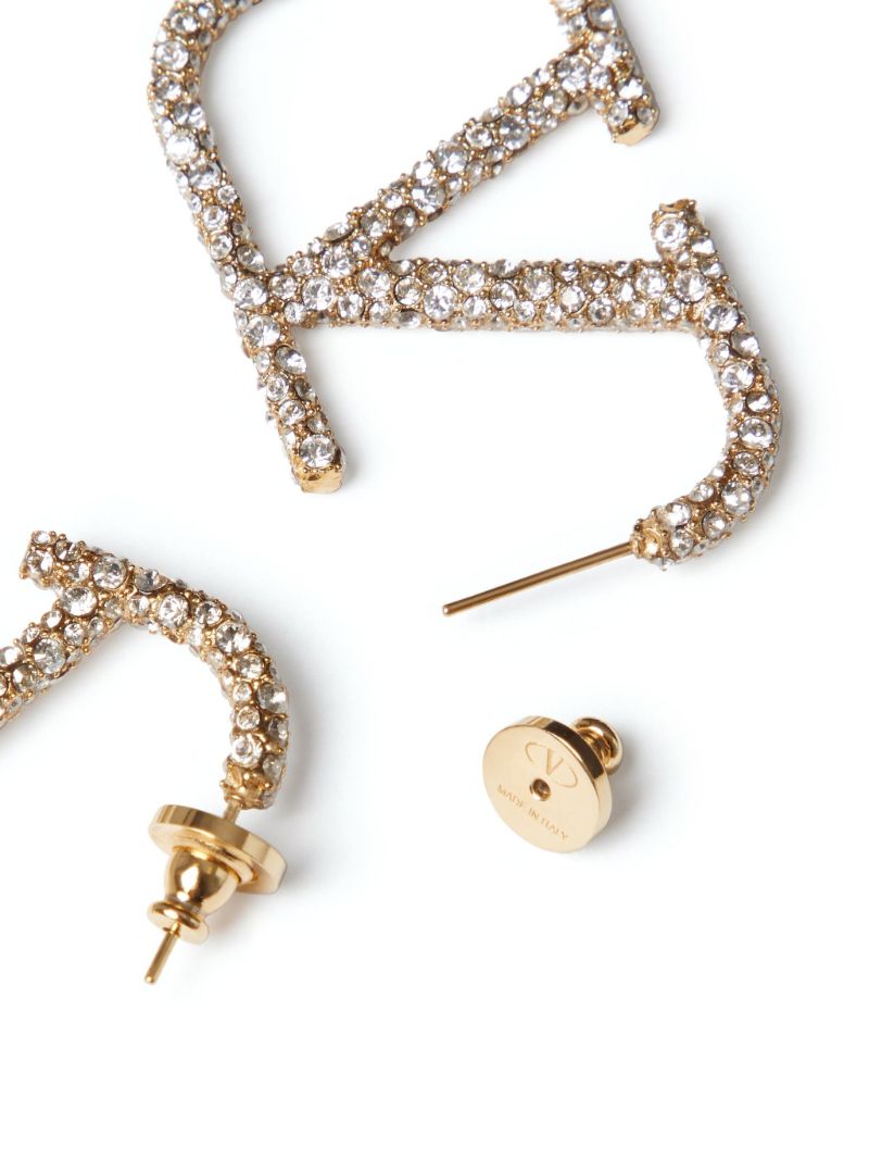 Gold-tone Vlogo Signature Crystal Earrings