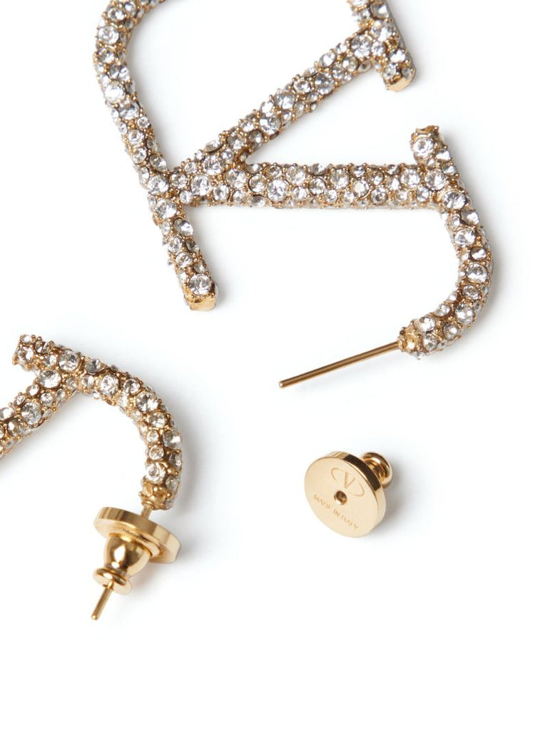 Gold-tone Vlogo Signature Crystal Earrings