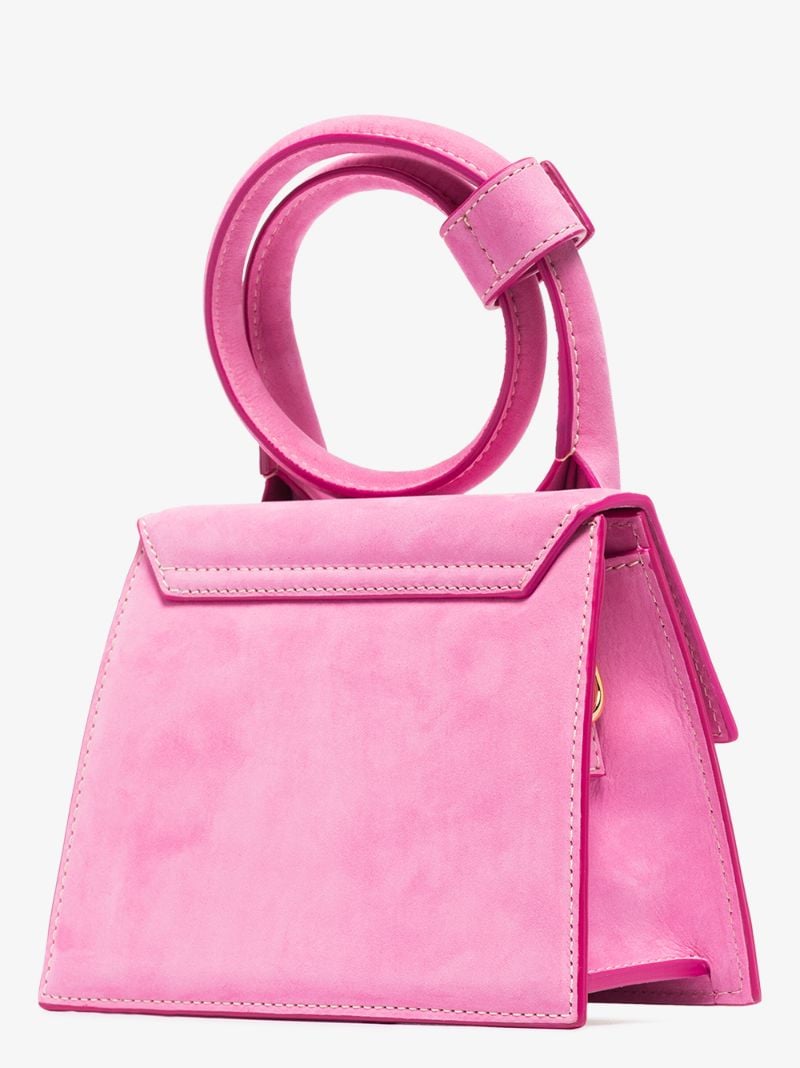 Pink Le Chiquito Noeud Suede Mini Bag