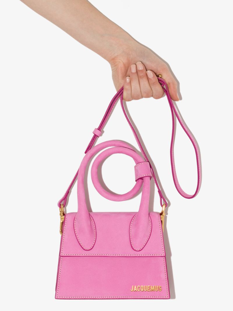 Pink Le Chiquito Noeud Suede Mini Bag