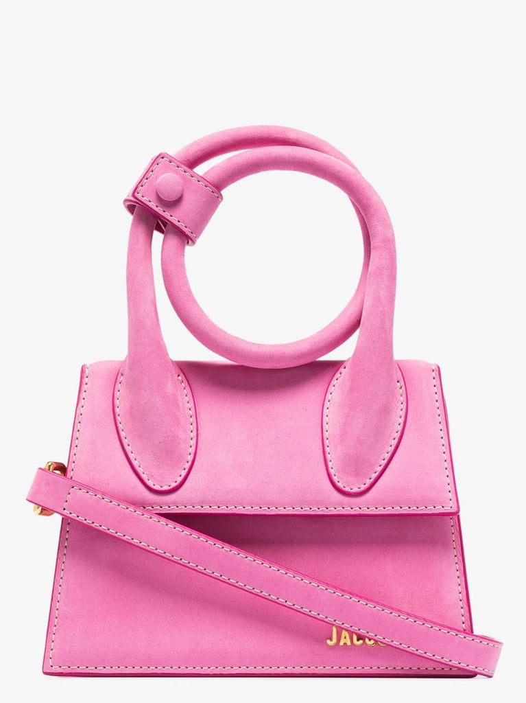 Pink Le Chiquito Noeud Suede Mini Bag