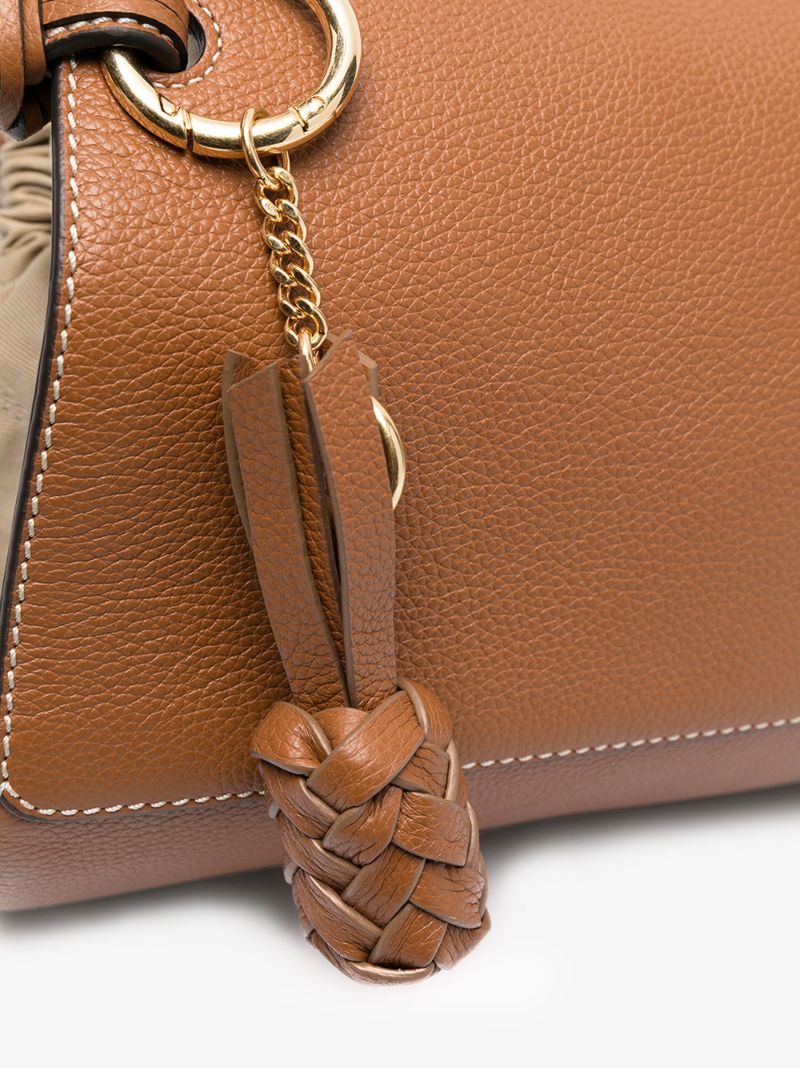 Brown Cecilya Leather Bucket Bag