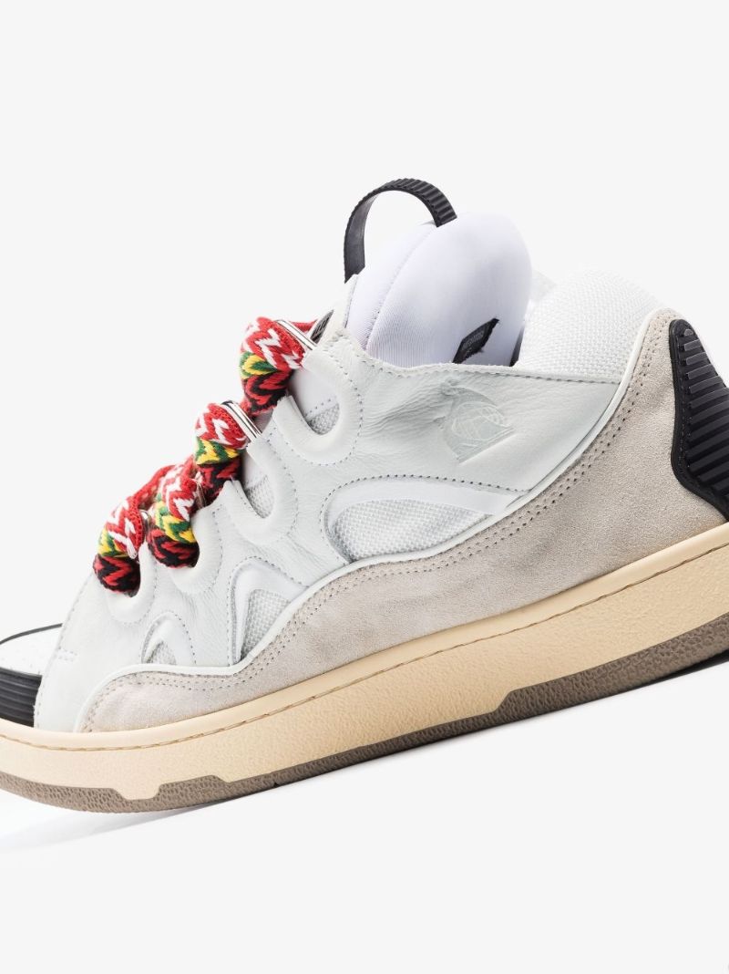White Curb Low Top Leather Trainers